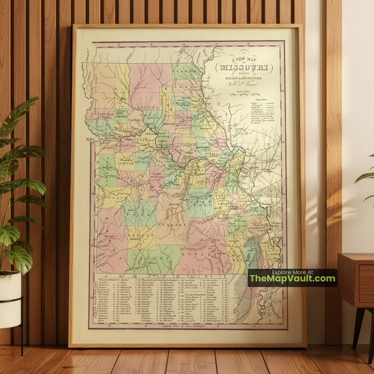 Missouri Map 1839 State Print - St. Louis, Jefferson City, Independence - image 1