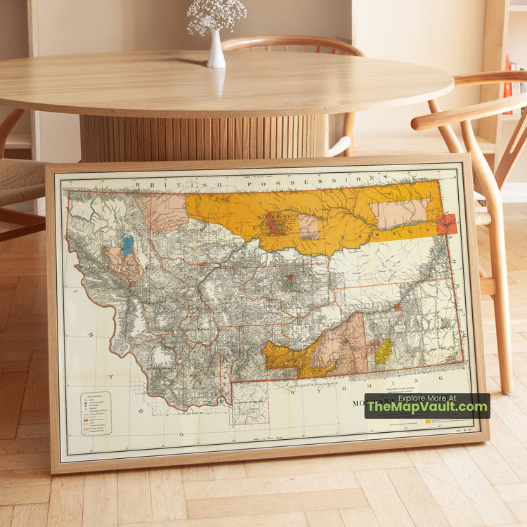 Montana Territory Map 1887 Territorial Print - Helena, Butte, Miles City - image 1