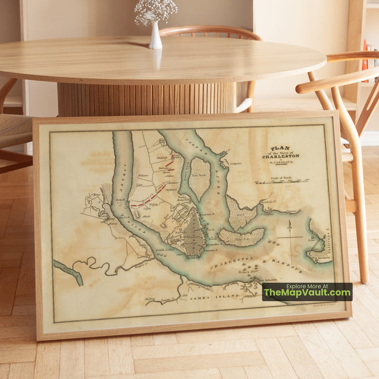 Charleston, South Carolina Map 1832 Siege Plan - Charleston, Ashley River, Cooper River - image 1