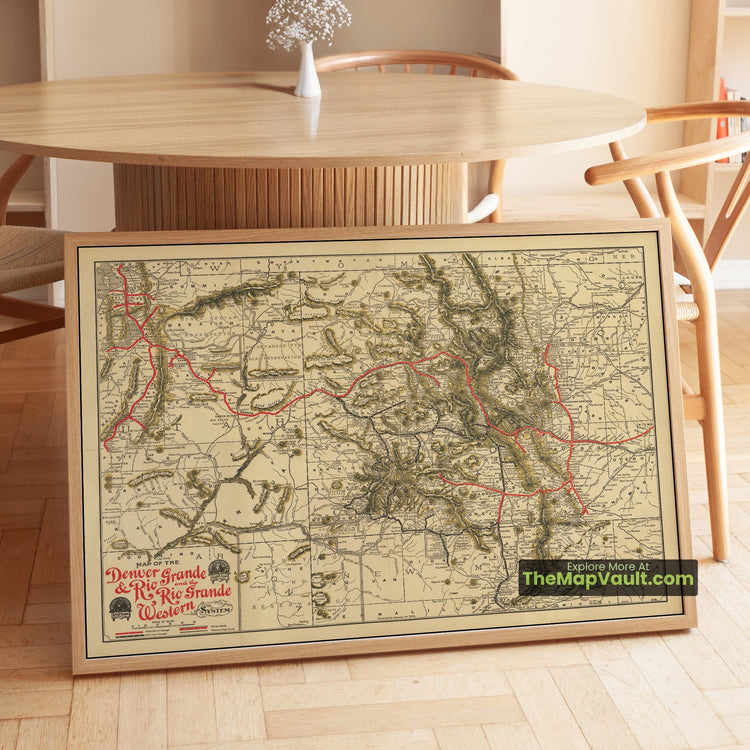 Colorado Map 1904 Railroad Print - Denver, Pueblo, Grand Junction - image 1