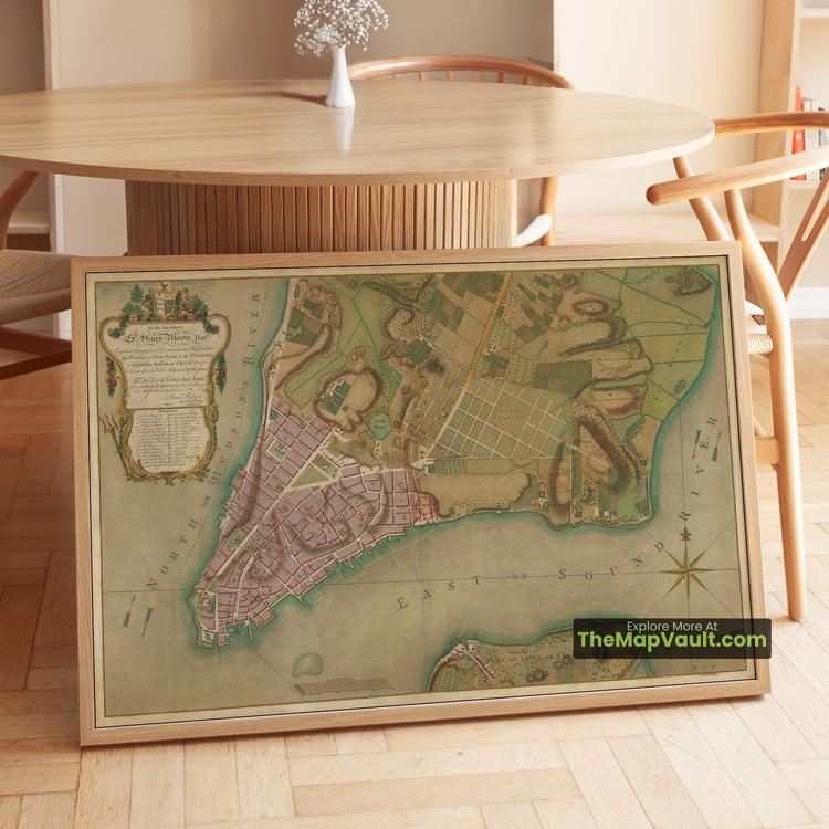 New York City Map 1769 City Plan - Manhattan, Brooklyn, Long Island - image 1