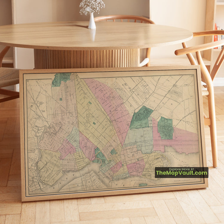 Brooklyn Map 1873 City Plan - Brooklyn, Greenpoint, Williamsburg - image 1