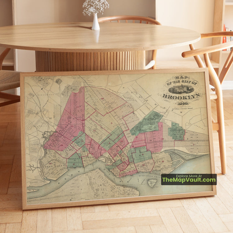 Brooklyn Map 1869 City Plan - Brooklyn, Greenpoint, Bushwick - image 1
