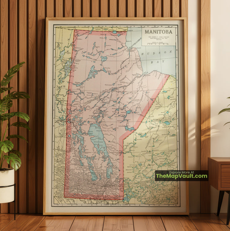 Manitoba Map 1925 Regional Print - Winnipeg, Brandon, Lake Winnipeg - image 1
