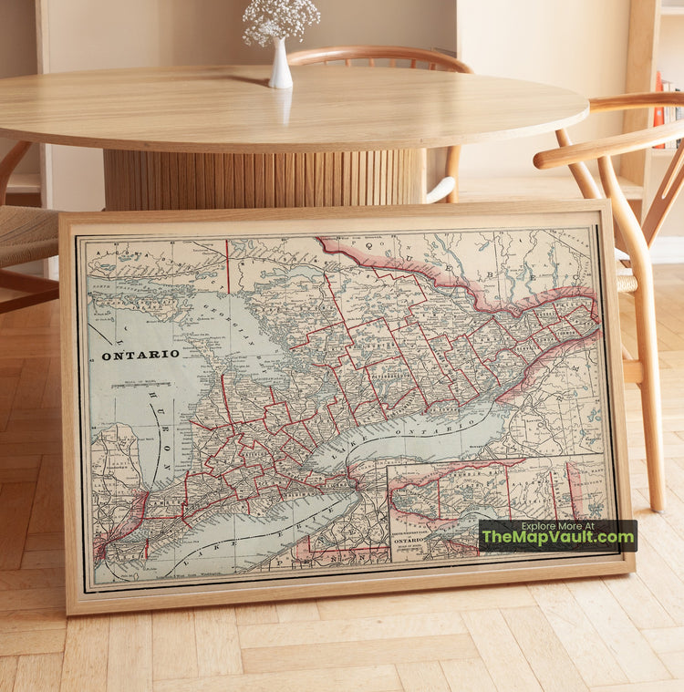 Ontario Map 1893 County Print - Toronto, Ottawa, Kingston - image 1