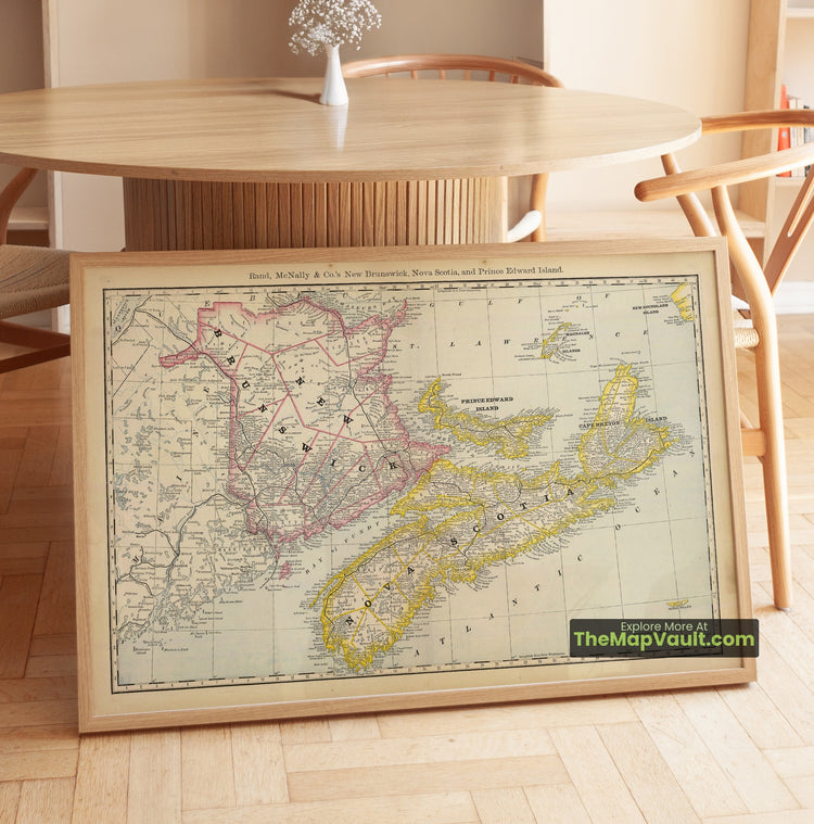 Maritime Provinces Map 1879 Regional Print - Halifax, Saint John, Charlottetown - image 1