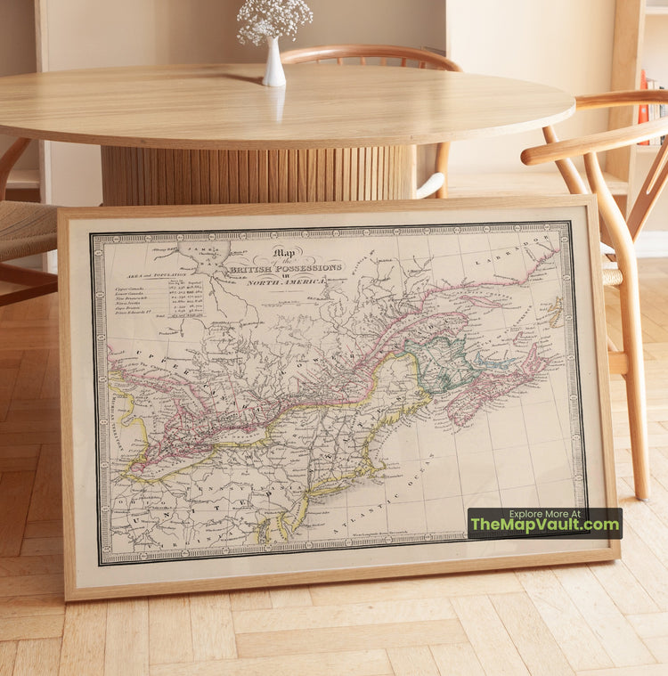 British North America Map 1864 Regional Print - Montreal, Toronto, Halifax, Saint John - image 1