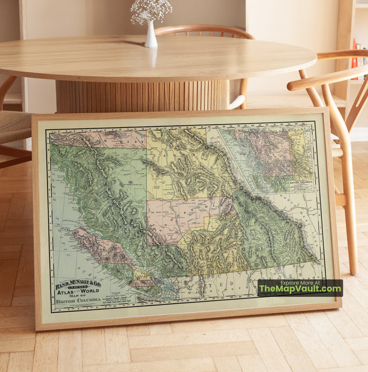 British Columbia Map 1897 Regional Print - Victoria, Vancouver, New Westminster - image 1