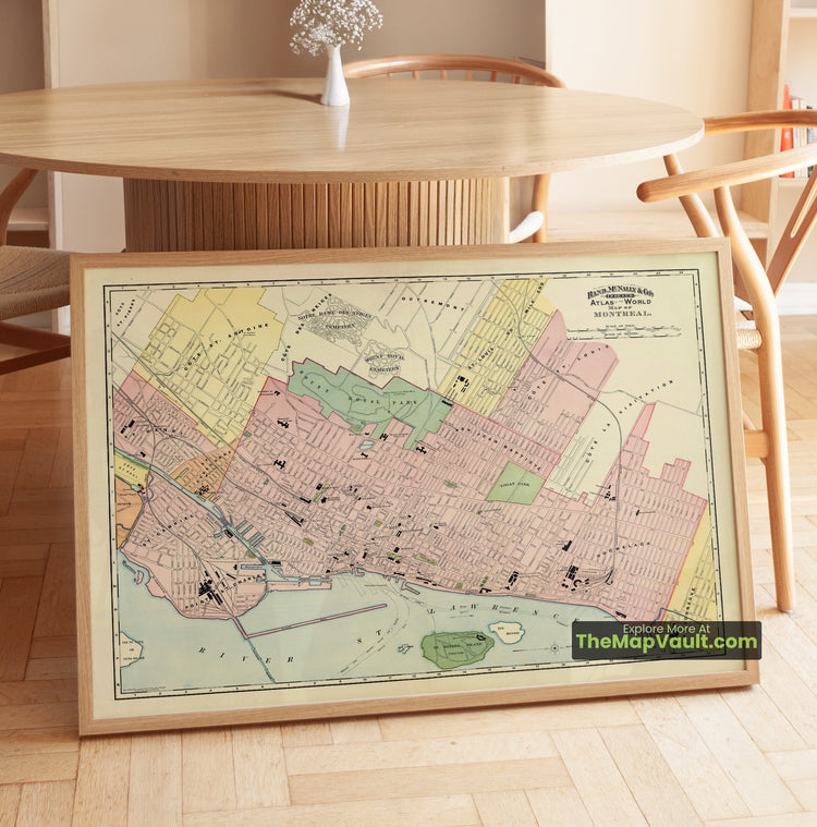 Montreal Map 1897 City Plan - Montreal, Westmount, Verdun - image 1