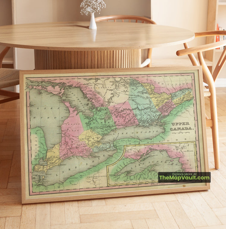 Ontario Map 1836 County Print - Toronto, Kingston, London - image 1