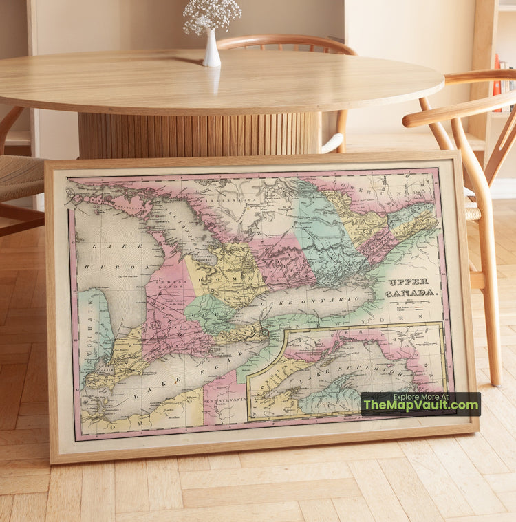 Ontario Map 1842 County Print - Toronto, Kingston, Hamilton - image 1