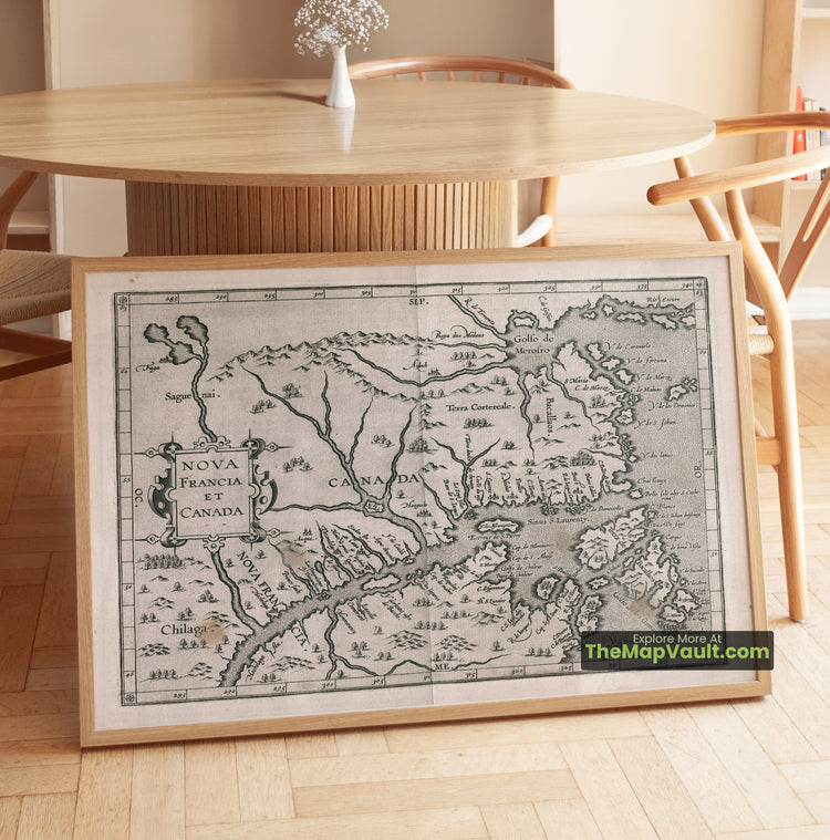 Canada Map 1611 Regional Print - Tadoussac, Hochelaga, St. Lawrence River - image 1