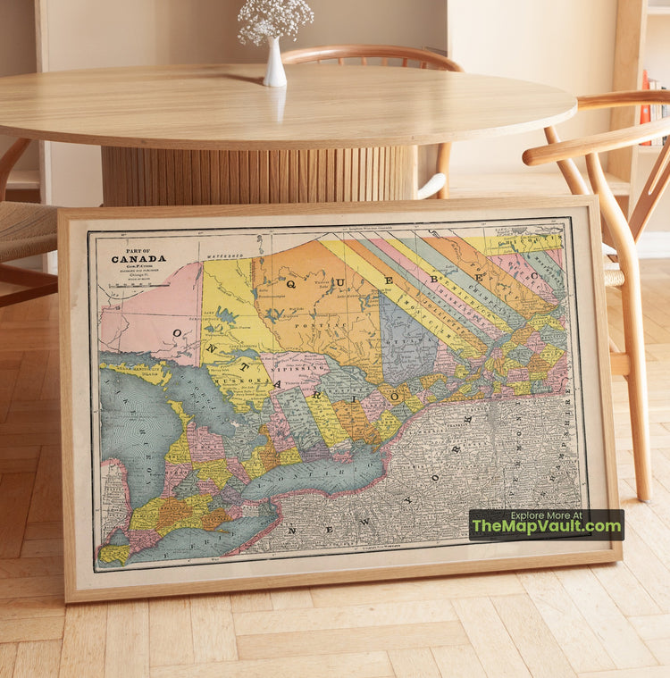 Eastern Canada Map 1882 Regional Print - Montreal, Quebec City, Halifax - image 1
