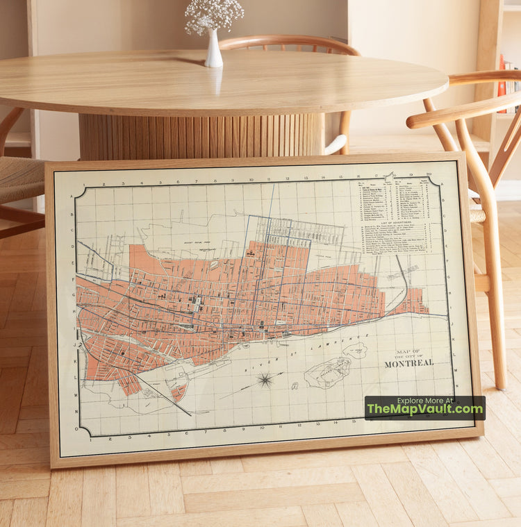 Montreal Map 1893 City Plan - Montreal, Mount Royal, Westmount - image 1