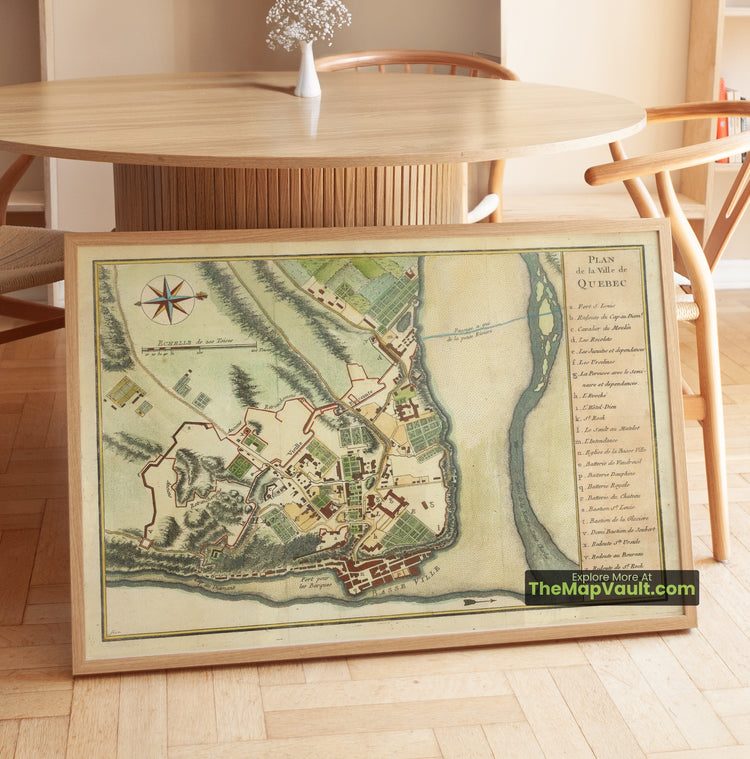Quebec City Map 1757 City Plan - Quebec City, Basse-Ville, Haute-Ville - image 1
