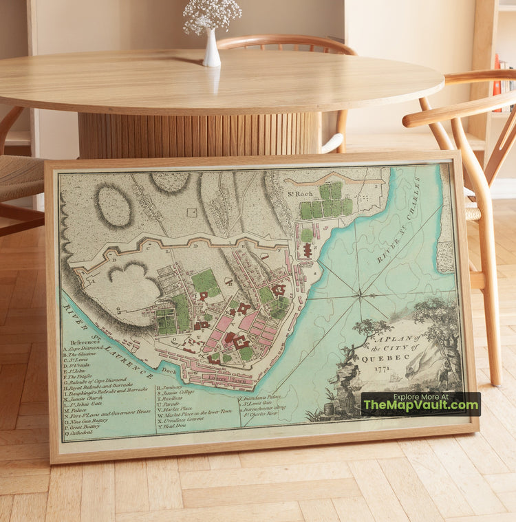 Quebec City Map 1798 City Plan - Quebec City, Upper Town, Cape Diamond - image 1