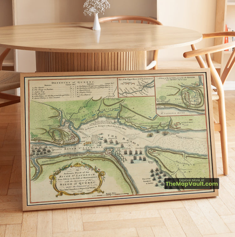 Quebec City Map 1759 Siege Map - Quebec City, Levis, Beauport, Sillery - image 1