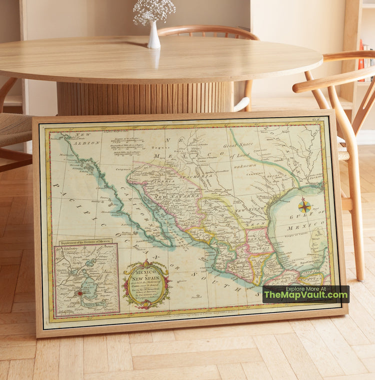 Mexico & Southwest US Map 1795 Regional Print - Chihuahua, Sonora, New Mexico - image 1