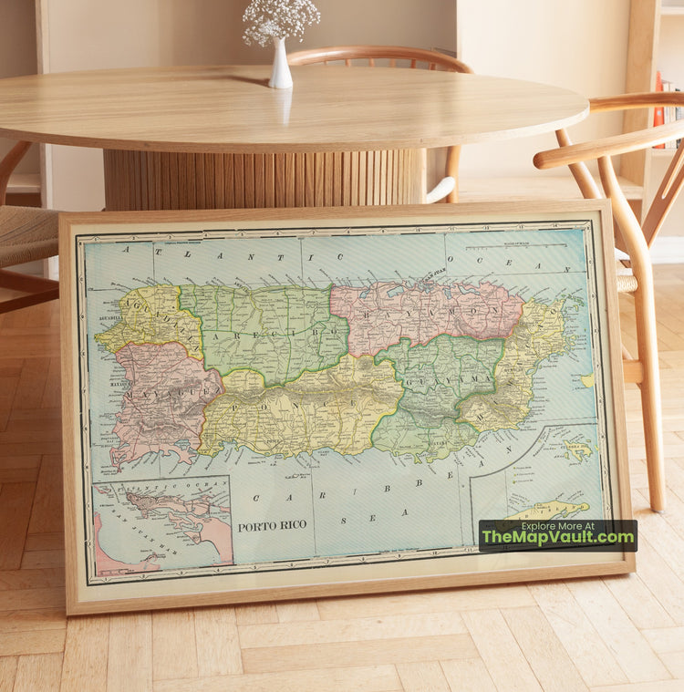 Puerto Rico Map 1902 Regional Print - San Juan, Ponce, Vieques - image 1