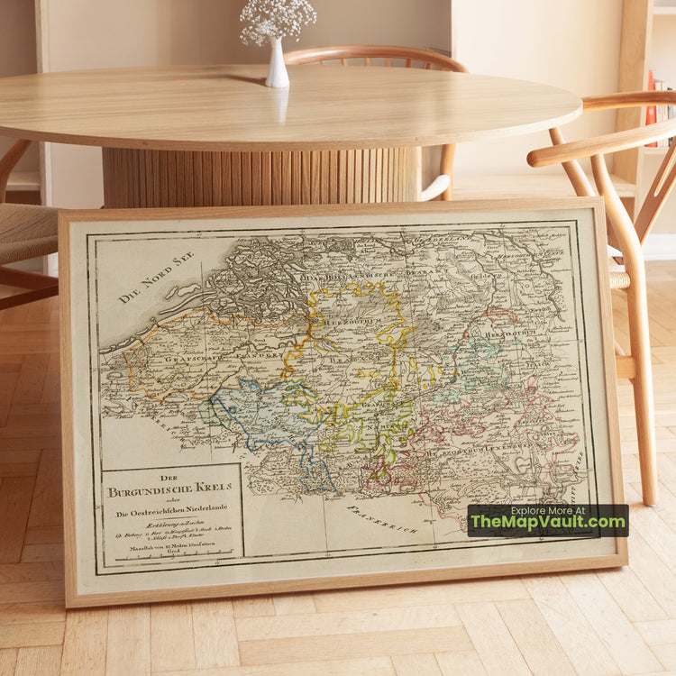Austrian Netherlands Map 1795 Burgundian Circle School Atlas Print - Brussels, Antwerp, Luxembourg, Amsterdam - image 1