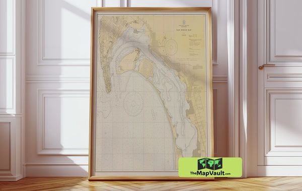 San Diego Bay 1932 Print – West Coast Harbor Nautical Artwork for Maritime Enthusiasts