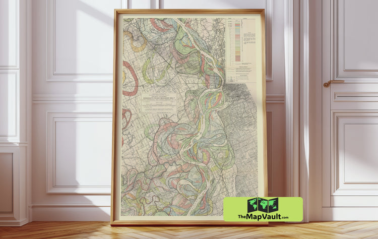 Mississippi River sheet 5 Meander Belt Vintage Print - Trace the River’s Shifting Boundaries