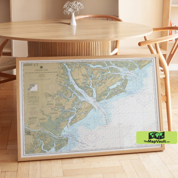 St. Helena Sound to Savannah River - Historic Nautical Chart of South Carolina and Georgia Coast (1977)