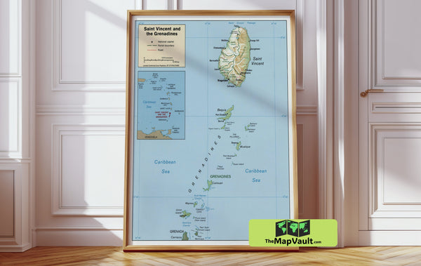 St. Vincent & the Grenadines 1996 Print – Tropical Island Nautical Chart for Caribbean Dreamers