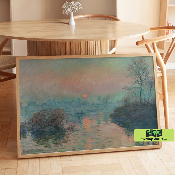 Sunset on the Seine at Lavacourt by Monet Print – Dreamy Impressionist Wall Art Delight