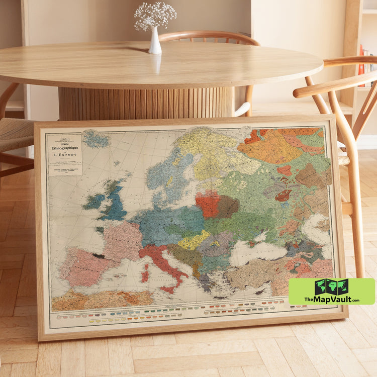 Swiss Ethnographic Map of Europe (1918) WWI Historical Cartography