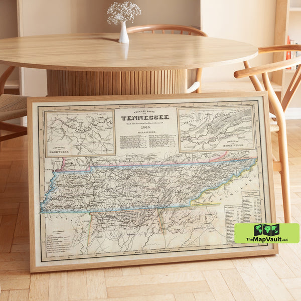 Historic Tennessee Map - Vintage Southern State Cartography Print