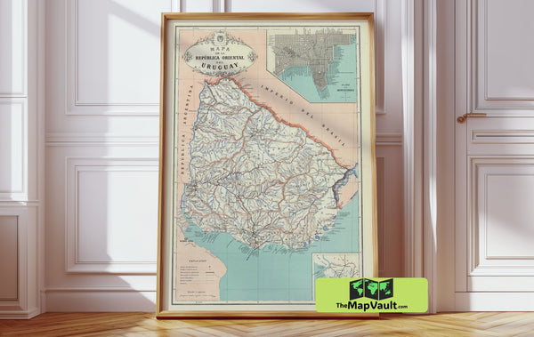 Uruguay 1892 Country Map – Authentic Reproduction for Dedicated History Enthusiasts