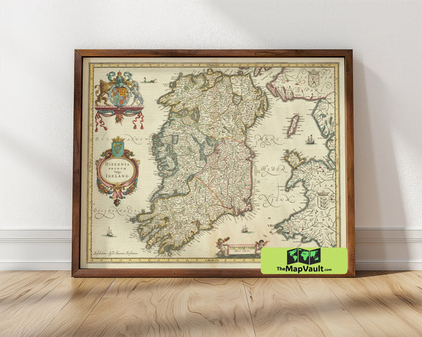 Ireland 1640 Old Map Poster – Celtic Isle Print for Gaelic History and Heritage Fans