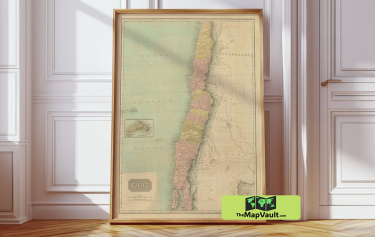 1908 Chile Map Print - Vintage South American Cartography Artwork for Inspired Travel Lovers