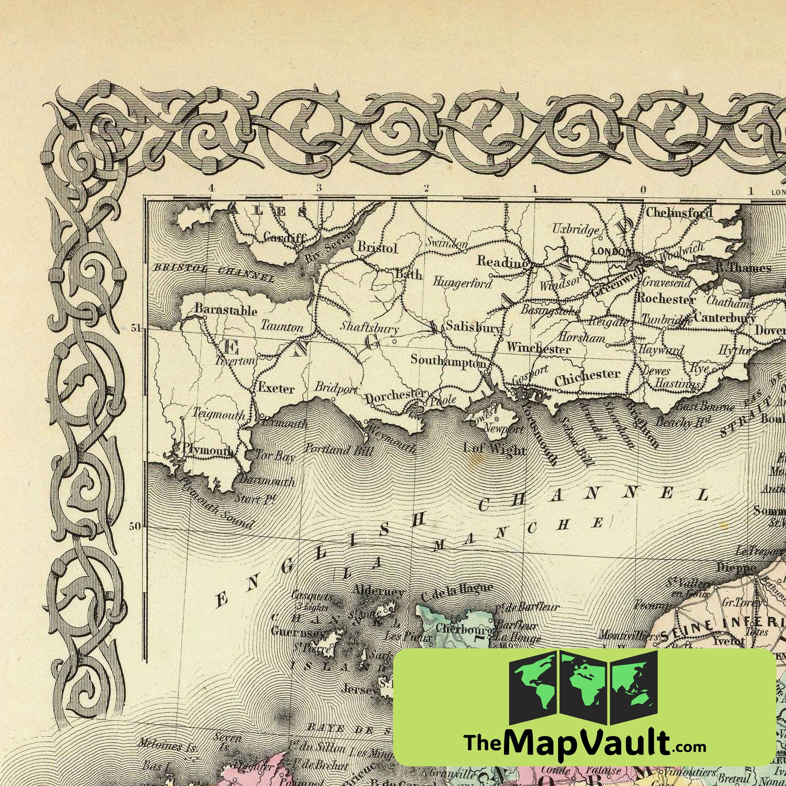 Antique France Map Print 1850 – TheMapVault