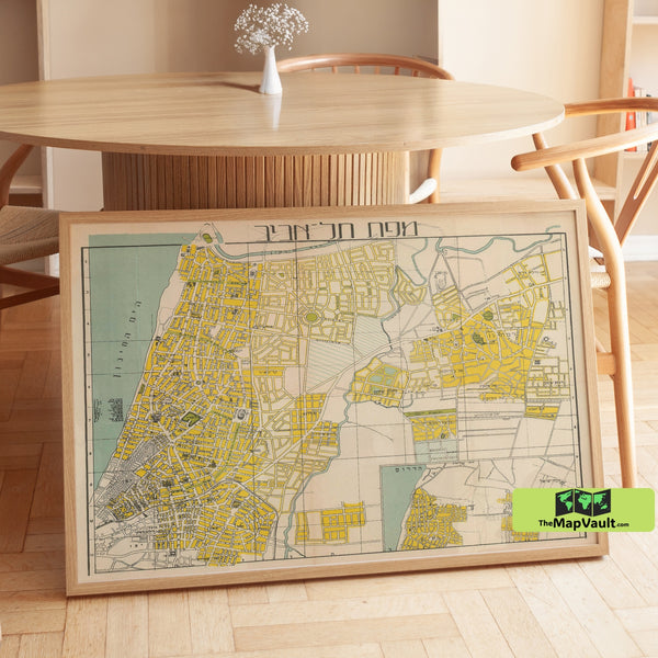 Vintage Map of Tel Aviv - Historic Urban Planning Print
