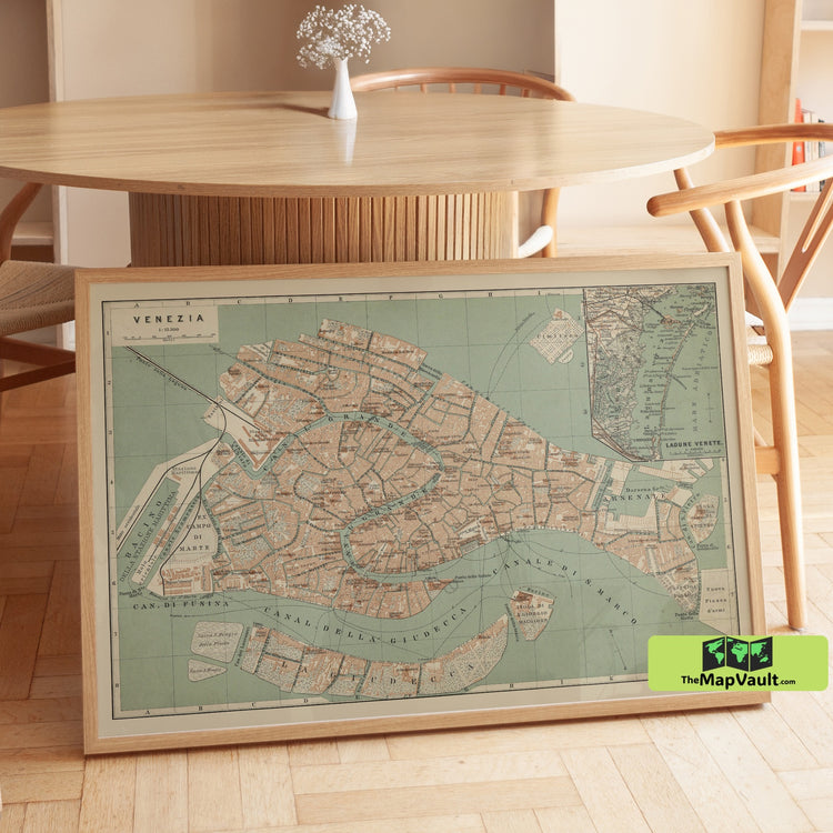 Venice - Vintage Map - Romantic Italian City Plan