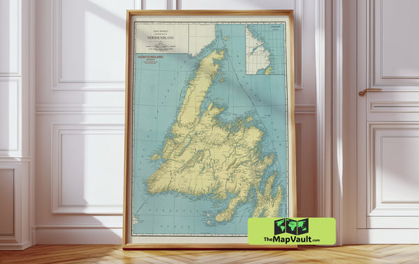 Newfoundland 1910 Print – A Historic Canadian Atlantic Province Map for Maritime History Buffs & Enthusiasts
