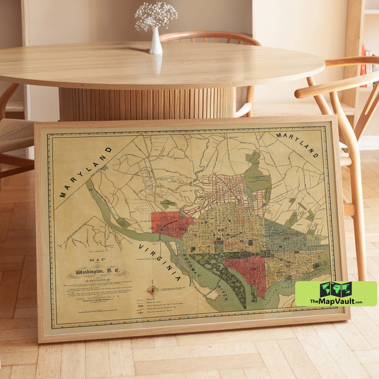 Washington, D.C. Historical Map - Vintage District of Columbia Print