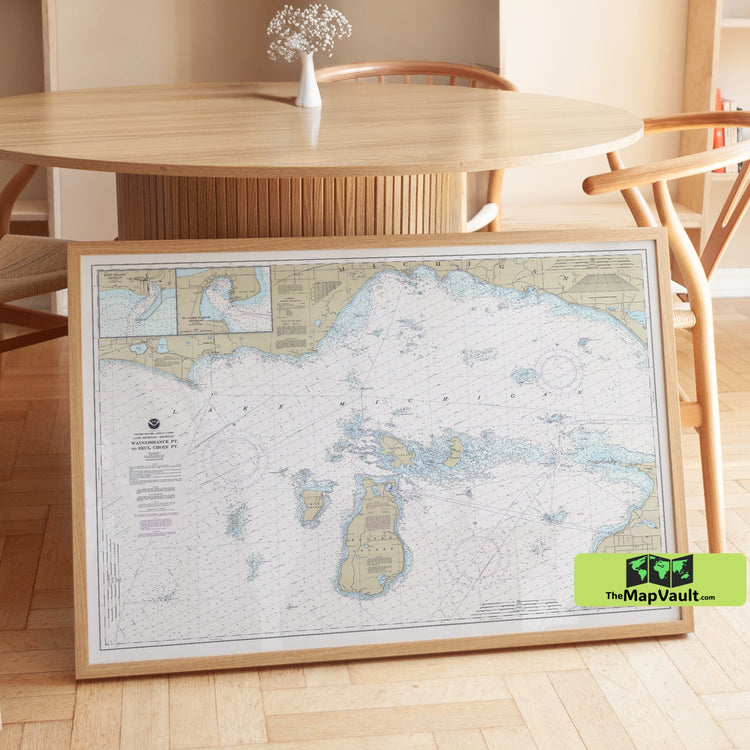Waugoshance Point to Seul Choix Point - 1993 Lake Michigan Nautical Chart Print - Great Lakes Historical Map with Depth...