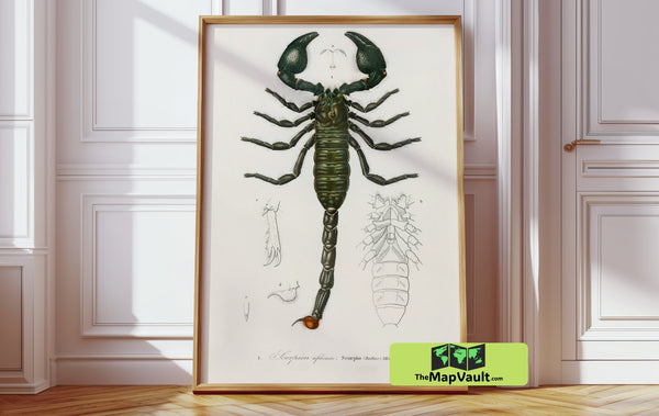 Jean Gabriel Prêtre - Scorpion Scientific Illustration - Vintage Natural History Print